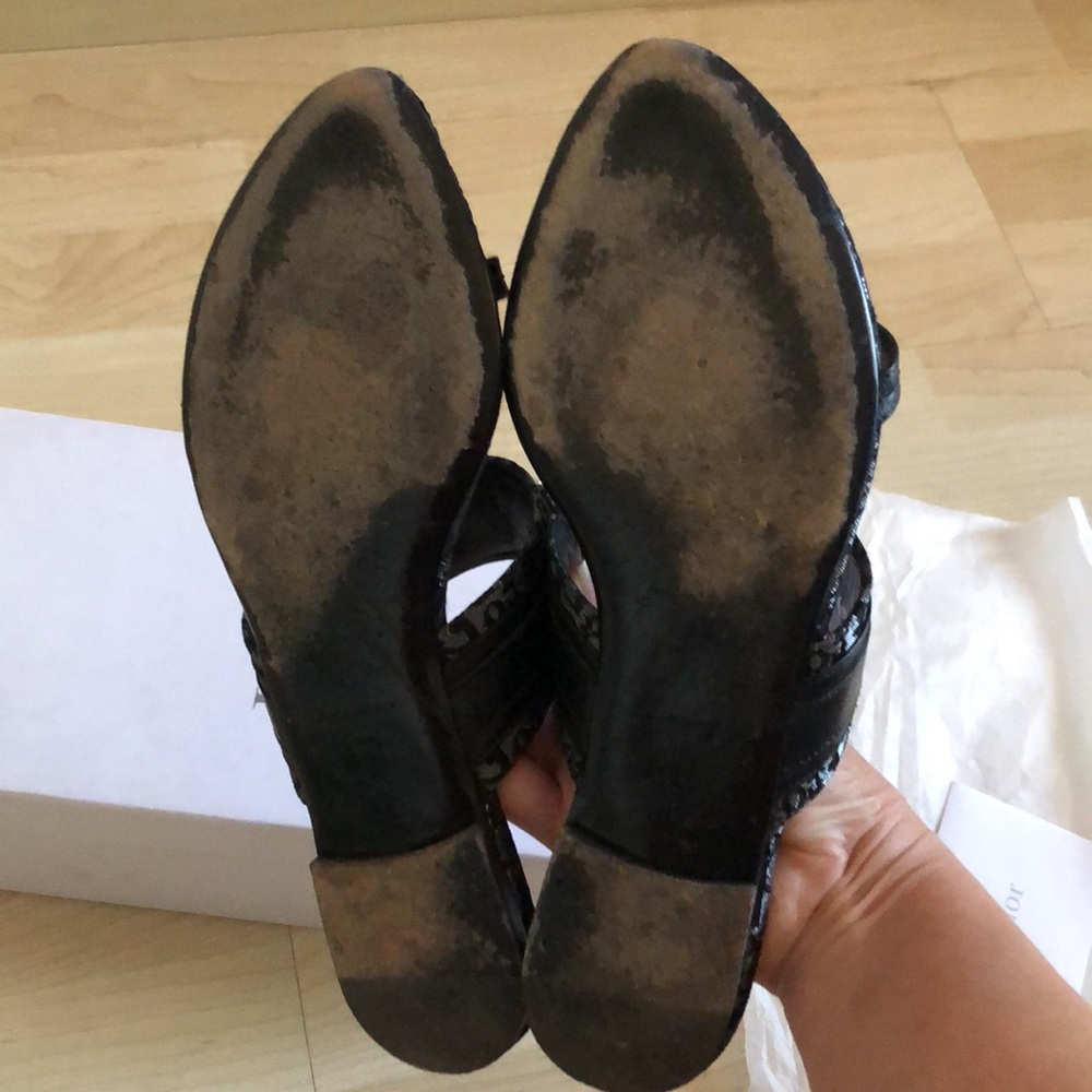 Dior Button Flat T Strap Slides - image 5